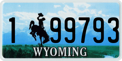 WY license plate 199793