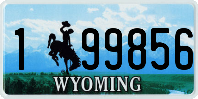 WY license plate 199856