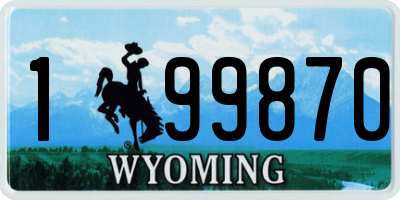 WY license plate 199870