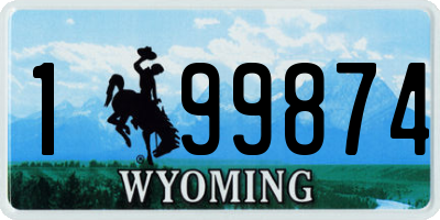 WY license plate 199874