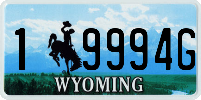 WY license plate 19994G