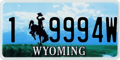 WY license plate 19994W