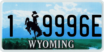 WY license plate 19996E