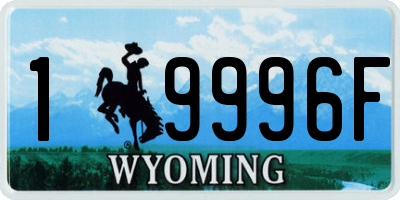 WY license plate 19996F