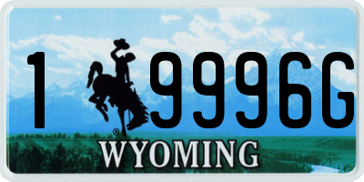 WY license plate 19996G