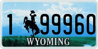 WY license plate 19996O