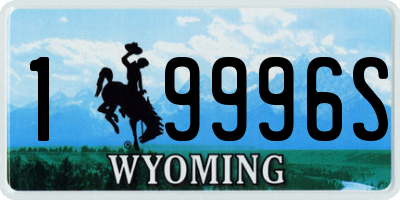 WY license plate 19996S