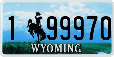 WY license plate 199970