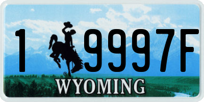 WY license plate 19997F