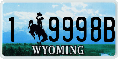 WY license plate 19998B
