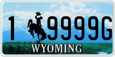 WY license plate 19999G