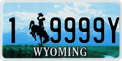 WY license plate 19999Y