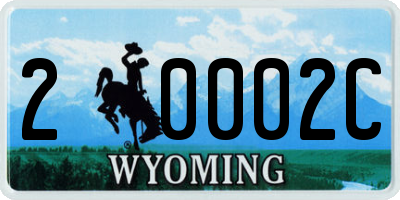 WY license plate 20002C