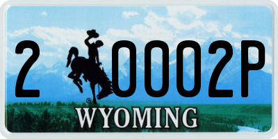 WY license plate 20002P