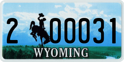 WY license plate 200031