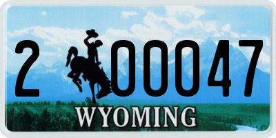 WY license plate 200047