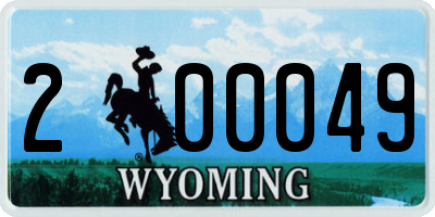 WY license plate 200049