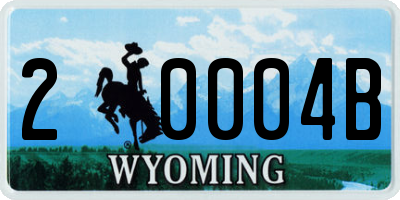 WY license plate 20004B