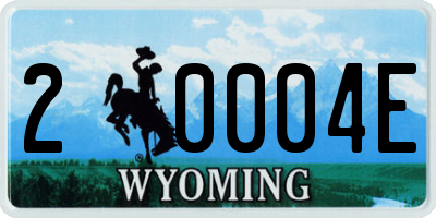 WY license plate 20004E