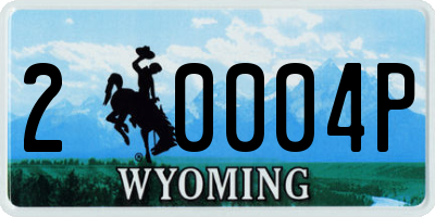 WY license plate 20004P