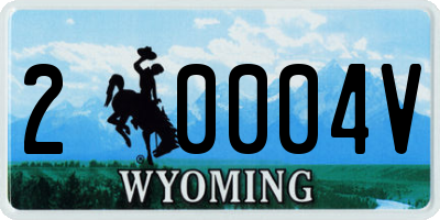 WY license plate 20004V