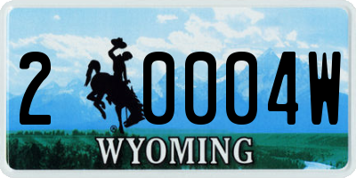 WY license plate 20004W