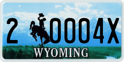 WY license plate 20004X
