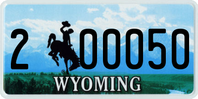 WY license plate 200050