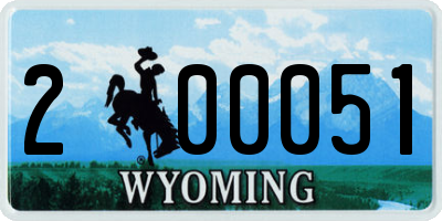 WY license plate 200051