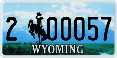 WY license plate 200057