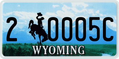 WY license plate 20005C