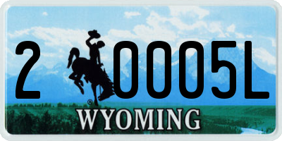 WY license plate 20005L
