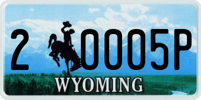 WY license plate 20005P