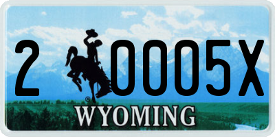WY license plate 20005X