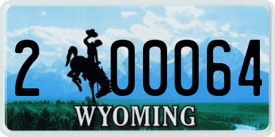 WY license plate 200064