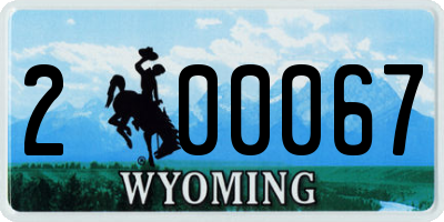 WY license plate 200067