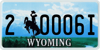 WY license plate 20006I