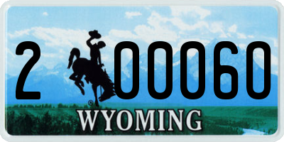 WY license plate 20006O