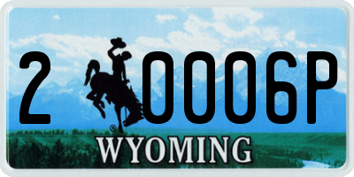 WY license plate 20006P