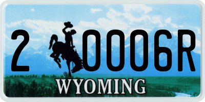 WY license plate 20006R