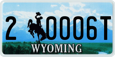 WY license plate 20006T