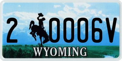 WY license plate 20006V