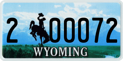 WY license plate 200072