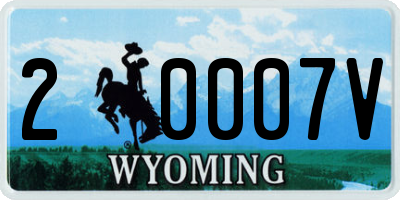 WY license plate 20007V