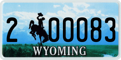 WY license plate 200083