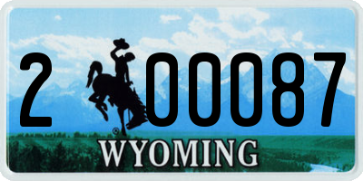 WY license plate 200087
