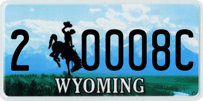WY license plate 20008C