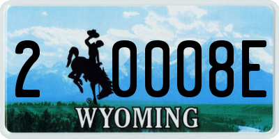 WY license plate 20008E