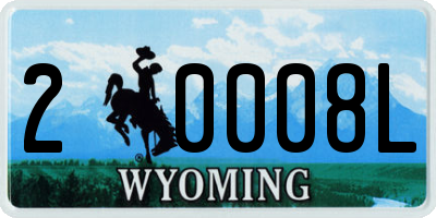 WY license plate 20008L