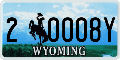 WY license plate 20008Y